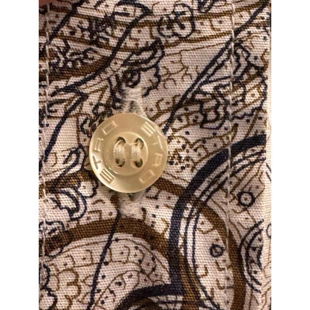 Etro Men’s Button Up Long Sleeve Dress Shirt Paisley 41 Large White - Picture 4 of 13